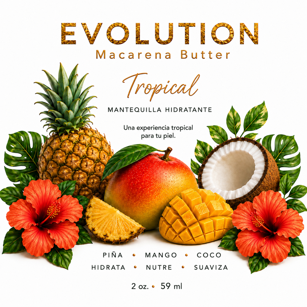 “Tropical” Mantequilla Hidratante con un rico olor a frutas