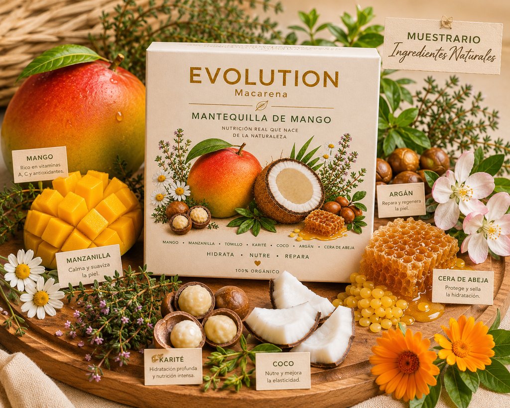 Mantequilla hidratante con un rico olor a Mango-Coco